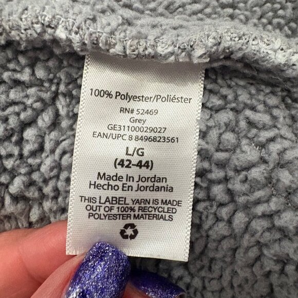 Mens Full-Zip Grey George Fleece Jacket Chest & Side Zipper Pockets SizeL(42-44) - Picture 6 of 13